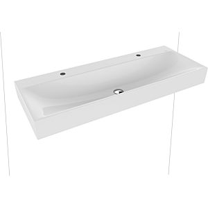 Kaldewei Silenio wall-mounted washbasin 904506033001 3046, 120 x 46 x 12 cm, white pearl effect, with overflow, 3 tap holes