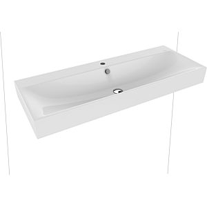 Kaldewei Silenio wall-mounted washbasin 904506013001 3046, 120 x 46 x 12 cm, white pearl effect, with overflow, with tap hole
