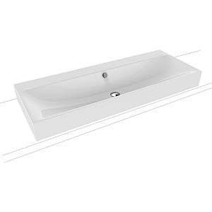 Kaldewei Silenio washbasin 906406003001 3049, 120 x 46 x 12 cm, white pearl effect, overflow, without tap hole