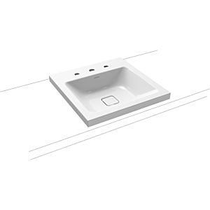 Kaldewei Cono washbasin 908306033001 50x50cm, without overflow, 3 tap holes, white pearl effect