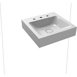 Kaldewei Cono wall-mounted washbasin 908606033199 50x50cm, without overflow, 3 tap holes, manhattan pearl effect