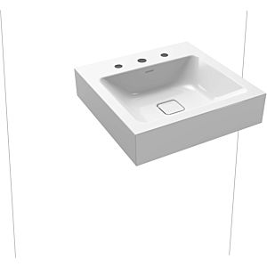 Kaldewei Cono wall-mounted washbasin 908606033001 50x50cm, without overflow, 3 tap holes, white pearl effect