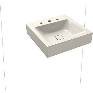 Kaldewei Cono wall-mounted washbasin 908606033231 50x50cm, without overflow, 3 tap holes, pergamon pearl effect