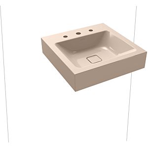 Kaldewei Cono wall-mounted washbasin 908606033030 50x50cm, without overflow, 3 tap holes, Bahama beige pearl effect