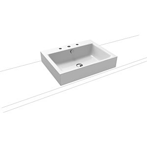 Kaldewei Puro countertop washbasin 900706033001 3157, 60x46x12cm, white pearl effect, 3 tap holes