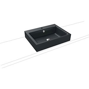 Kaldewei Puro washbasin 900706013715 3157, 60x46cm, catania gray matt, pearl effect, with overflow, 2000 tap hole