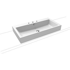 Kaldewei Puro countertop washbasin 900806033001 3158, 90x46x12cm, white pearl effect, 3 tap holes