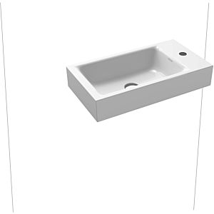Kaldewei Puro wall-mounted hand basin 901206303001 right, without overflow, 2000 tap hole, white pearl effect, 55x30x10cm