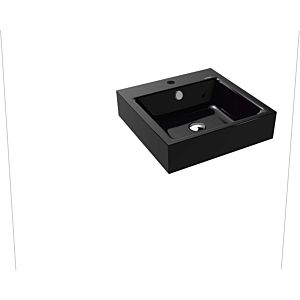 Kaldewei Puro wall-mounted washbasin 901306013701 3163, 46x46cm, black pearl effect, with overflow, with tap hole