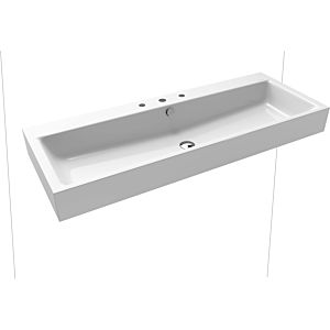 Kaldewei Puro wall-mounted washbasin 906806033001 3167, 120x46cm, white pearl effect, with overflow, 3 tap holes