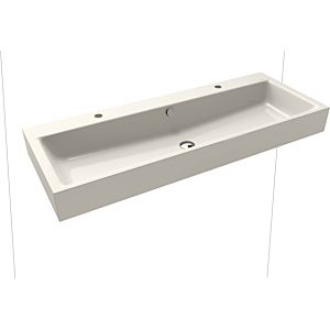 Kaldewei Puro wall-mounted double washbasin 906806043231 120x46x12cm, with overflow, 2x1 tap hole, pergamon pearl effect