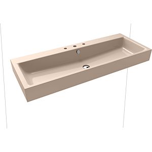 Kaldewei Puro wall-mounted washbasin 906806033030 3167, 120x46cm, bahama beige pearl effect, with overflow, 3 tap holes