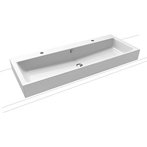 Kaldewei Puro washbasin 907006043001 120x46x12cm, with overflow, 2x1 tap hole, white pearl effect