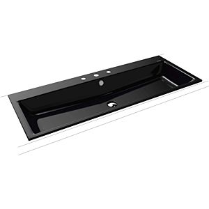 Kaldewei Puro basin 907106033701 120x46x1.4cm, with overflow, 3 tap holes, black pearl effect