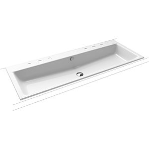 Kaldewei Puro basin 907106053001 120x46x1.4cm, with overflow, 2x3 tap holes, white pearl effect