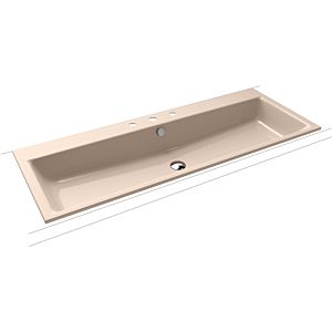 Kaldewei Puro basin 907106033030 120x46x1.4cm, with overflow, 3 tap holes, Bahama beige pearl effect