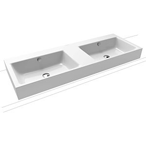 Kaldewei Puro double washbasin 907206003001 130x46x12cm, with overflow, without tap hole, white pearl effect