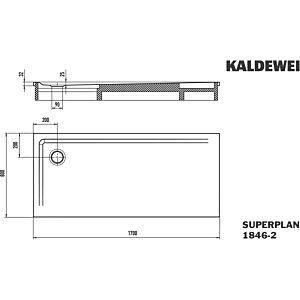 Kaldewei Superplan xxl receveur de douche 384648040001 80x170x4cm, avec support en polystyrène, blanc