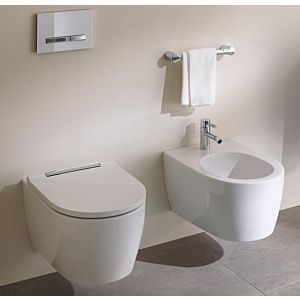 Geberit One Wand-Tiefspül-WC 500202011 mit WC-Sitz, weiß/hochglanzverchromt KeraTect