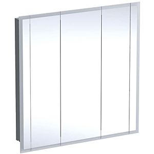 Geberit One Einbau-Spiegelschrank 500485001 mit Beleuchtung, 3 Türen, Melamin/Aluminium gebürstet, 100x100x16cm
