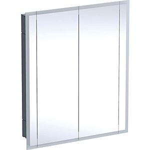 Geberit One Einbau-Spiegelschrank 500493001 85x100x16 cm,  LED, 2 Türen, Melamin/Aluminium gebürstet