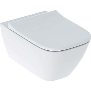 Geberit Smyle Square Set wall-mounted washdown toilet with toilet seat antibacterial 500683002 rimless, white
