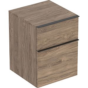 Geberit iCon side cabinet 502315JR1 45x60x47.6cm, 2 drawers, walnut / handle lava matt