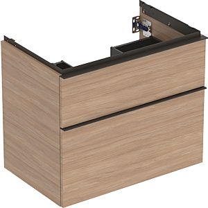 Geberit iCon vanity unit 502304JH1 74x61.5x47.6cm, 2 drawers, oak / handle lava matt