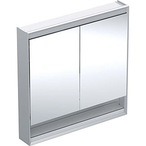 Geberit One Spiegelschrank 505833001 90 x 90 x 15cm, Aluminium eloxiert, mit Nische und ComfortLight, 2 Türen