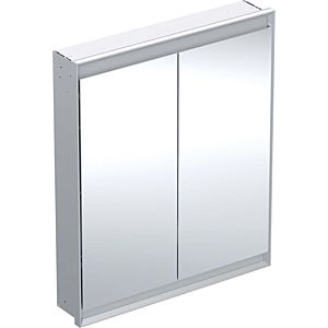 Geberit One Spiegelschrank 505802001 75 x 90 x 15 cm, Aluminium eloxiert, mit ComfortLight, 2 Türen