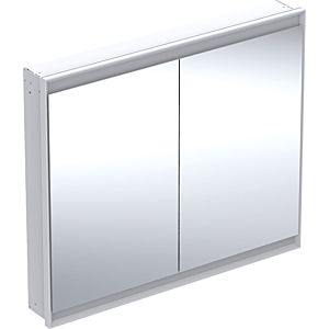 Geberit One Spiegelschrank 505804002 105 x 90 x 15 cm, weiß/Aluminium pulverbeschichtet, mit ComfortLight, 2 Türen