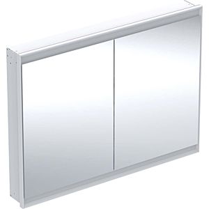 Geberit One mirror cabinet 505805002 120 x 90 x 15 cm, white/aluminium powder-coated, with ComfortLight, 801 doors