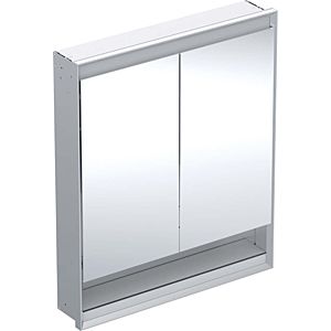Geberit One Spiegelschrank 505822001 75 x 90 x 15 cm, Aluminium eloxiert, mit Nische und ComfortLight, 2 Türen