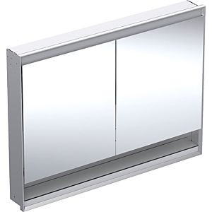 Geberit One mirror cabinet 505825001 120 x 90 x 15 cm, Anodised aluminium, with niche and ComfortLight, 2 doors