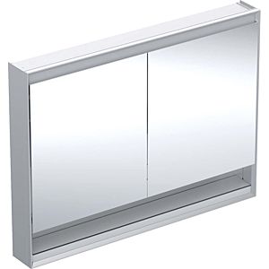 Geberit One mirror cabinet 505835001 120 x 90 x 15 cm, anodised aluminium, with niche and ComfortLight, 801 doors