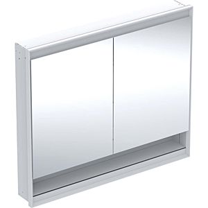 Geberit One mirror cabinet 505824002 105 x 90 x 15 cm, white/aluminium powder-coated, with niche and ComfortLight, 801 doors