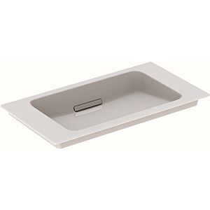 Geberit One vanity basin 500391012 75x13x40 cm, without tap hole,  white Keratect / chrome brushed cover