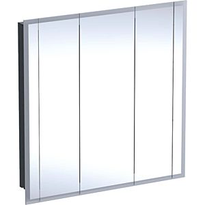 Geberit One Einbau-Spiegelschrank 500485001 mit Beleuchtung, 3 Türen, Melamin/Aluminium gebürstet, 100x100x16cm