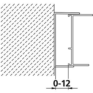 Kermi Nova 2000 wall connection profile ZDWAWASN21851K height 1850 mm, silver/matt gloss, for 3-piece sliding door