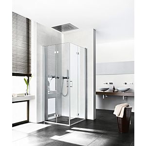 Kermi Diga Kermi Diga half swing door DI2CR09018VAK 90x185cm, high-gloss silver, clear toughened glass, right, on shower tray