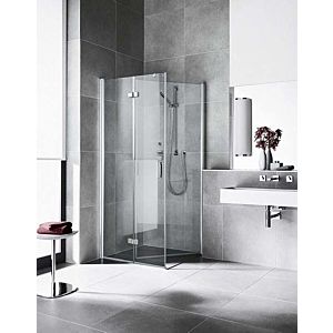 Kermi Diga movable side panel DITBL08318VPK 83x185cm, silver high gloss, toughened safety glass clear, left, on shower area