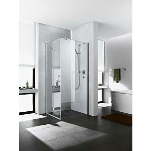 Kermi Diga side panel DITWD11020VPK 110x200cm, silver high gloss, toughened safety glass clear, on shower tray