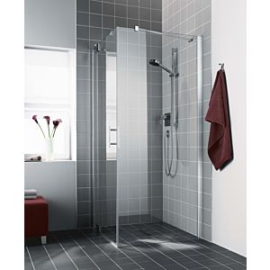Kermi Filia XP side panel FXTWD07518VPK 75x185cm, silver high gloss, toughened safety glass clear, on shower tray