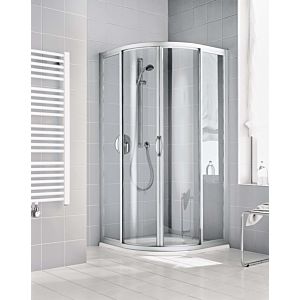 Kermi quarter-circle shower cubicle Ibiza 2000 100x100x185 R: 50, silver, ESG KermiClean