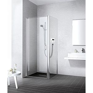 Kermi Liga swing door for side wall LI1WL090201PK 90x200cm, matt silver gloss, toughened safety glass clear, left, on shower tray