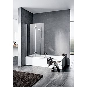 Kermi Liga bath wall LI2PL100151PK 100x150cm, matt silver, TSG clear Clean, left