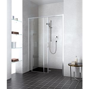 Kermi Liga door 2 pcs. floor-free with fixed field LID2R12020VPK 116-121x200cm, high-gloss silver, toughened safety glass clear, right, on shower tray