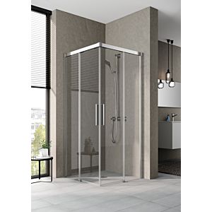 Kermi Nica corner entry Kermi Nica half part 2 pcs. NIC2R10320VPK 103x200cm, right, high-gloss silver, toughened safety glass clear, on shower area
