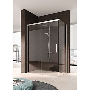Kermi Nica side 2000 match1 -tlg. NITWL07520VPK 75x200cm, silver high gloss, toughened safety glass clear, left, on shower tray