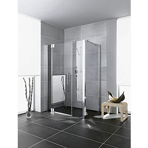 Kermi Pasa XP swing door 2000 -swing with fixed fields PX1GR12018VAK 120x185cm, silver high gloss, toughened safety glass, right, on shower tray